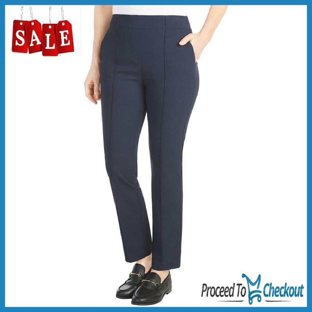Ponte Pull-On Slim Leg Pants with Tummy Control Panel